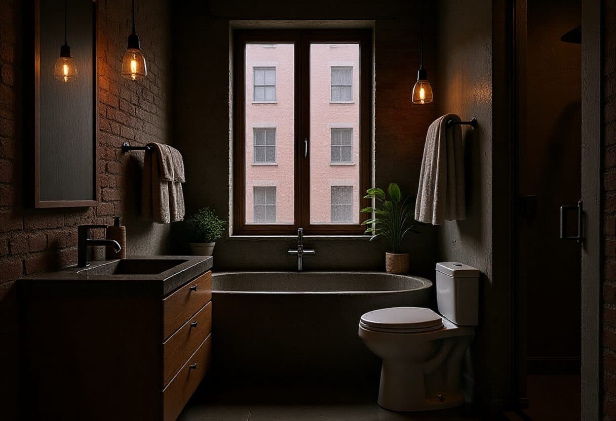Industrial bathroom — AI interior design transformation by NeatPilot