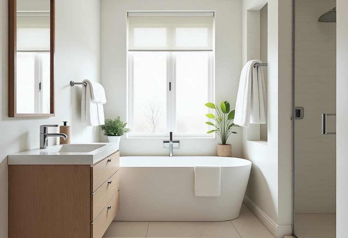 Japandi bathroom — AI interior design transformation by NeatPilot