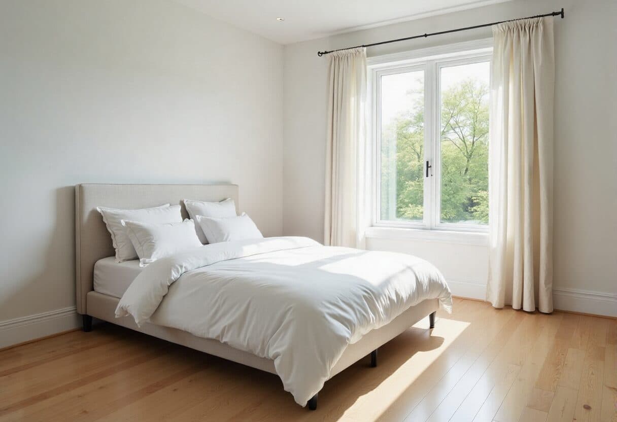 An ordinary bedroom before an AI style makeover