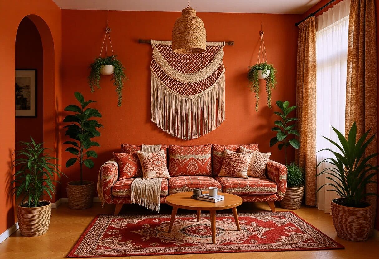Bohemian living room — AI interior design transformation by NeatPilot