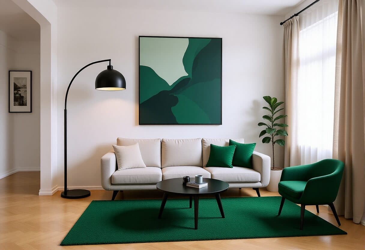 Modern living room — AI interior design transformation by NeatPilot
