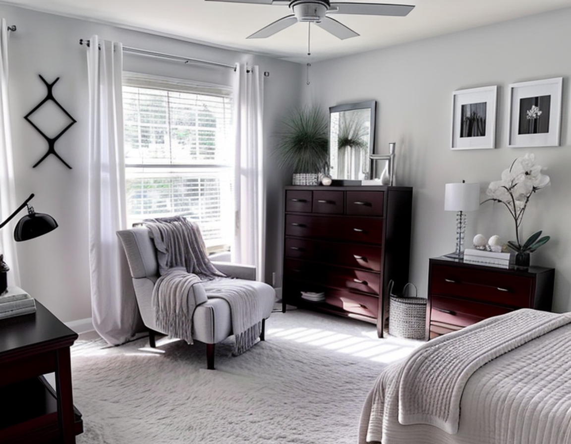 Minimalist bedroom transformation - clean lines, neutral tones, intentional space