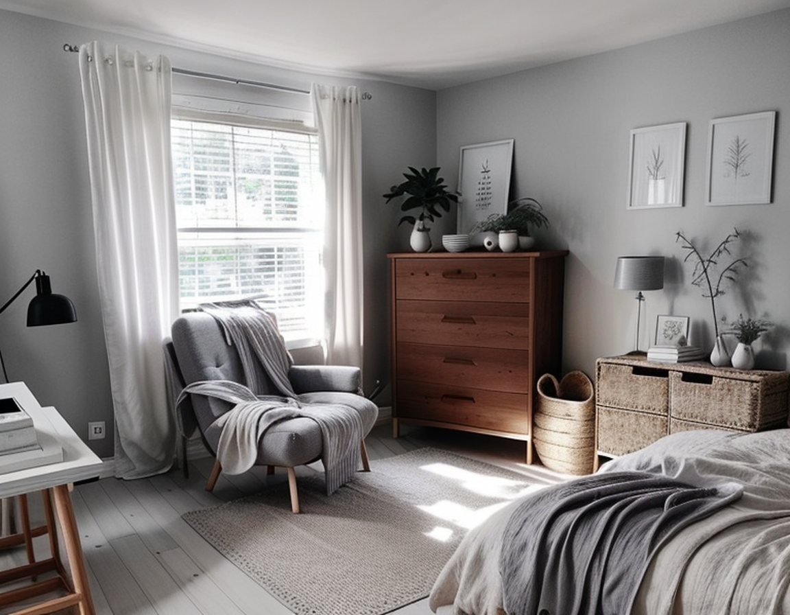 Scandinavian bedroom transformation - light, airy, blonde wood warmth